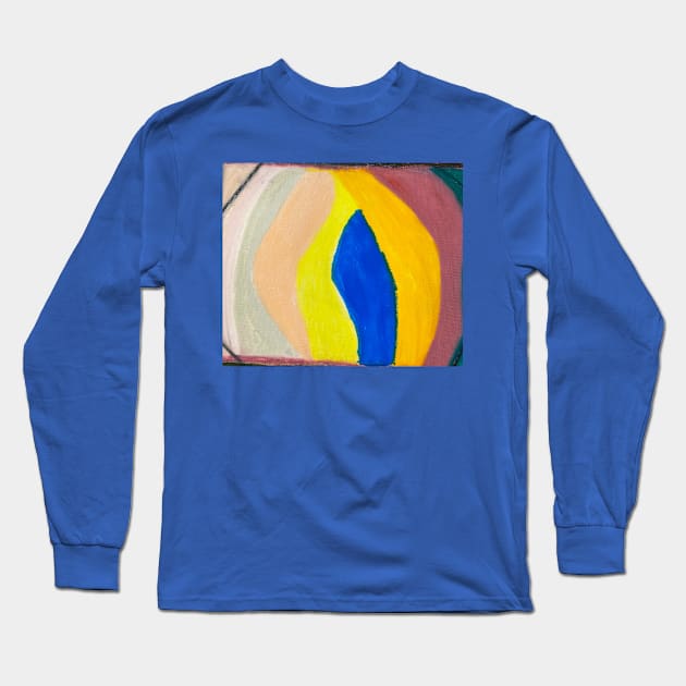 Unique Colourful Shapes With Black Stripes Four Coloured Corners Long Sleeve T-Shirt by PodmenikArt